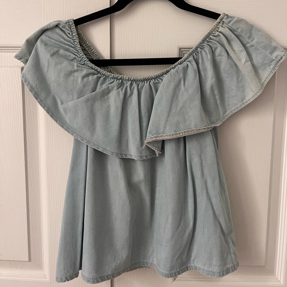 Off the shoulder denim top